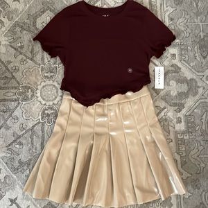 COPY - PAC Sun Tee and Shiny pleated skirt outfit - Size xs